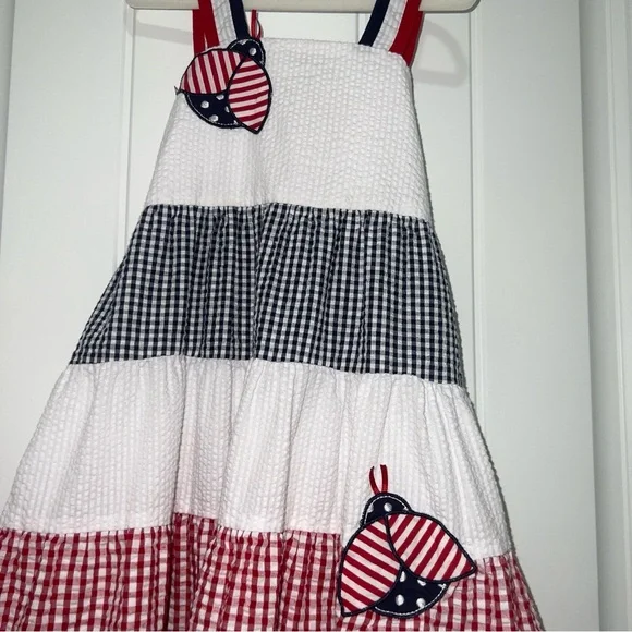 Emily Rose Girl’s Smocked Ladybug Dress Size 6 - Picture 2 of 5